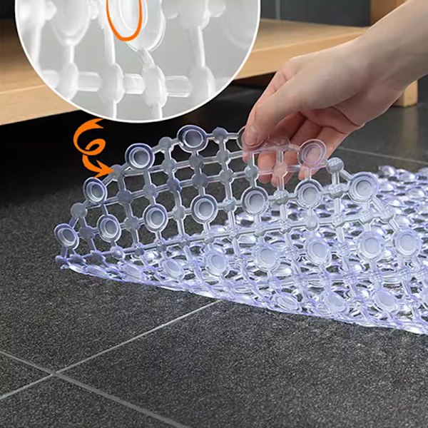 Badeværelses Anti-slip Måtte - Transparent Boble Måtte - Pink - 66*37cm - 1 stk
