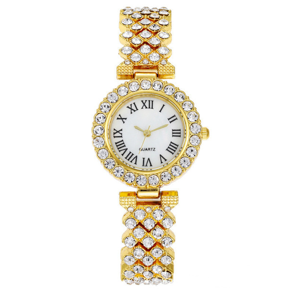 Diamantbesat dameur Dameur Quartz ur armbånd