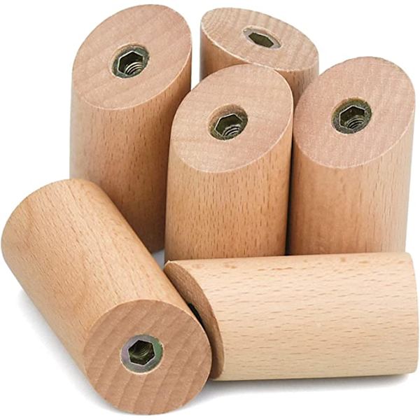 TDDL 6-pack Träväggkrok Cylindrisk Träkrok 6