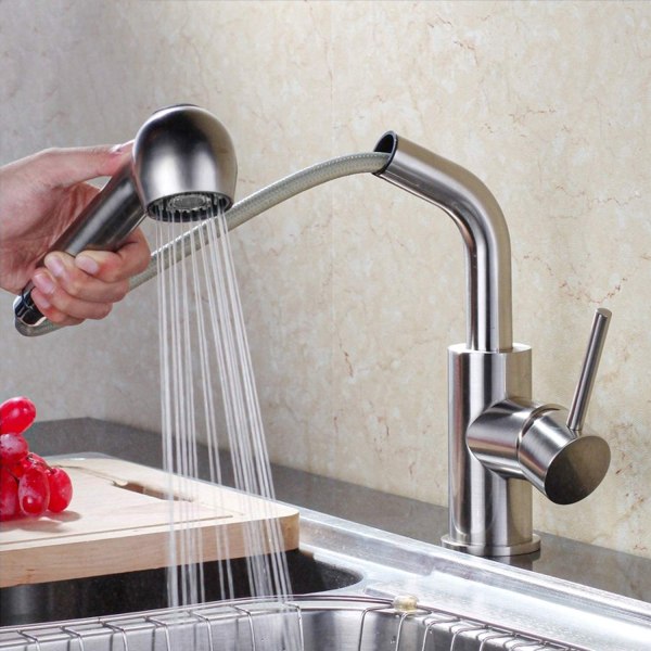 Borstad silver G1/2 handduschkran köksduschhuvud spray