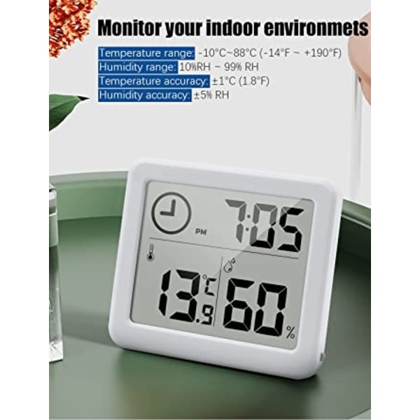 Digital(hvit) termo-hygrometer innendørs romtermometer hygrometer B