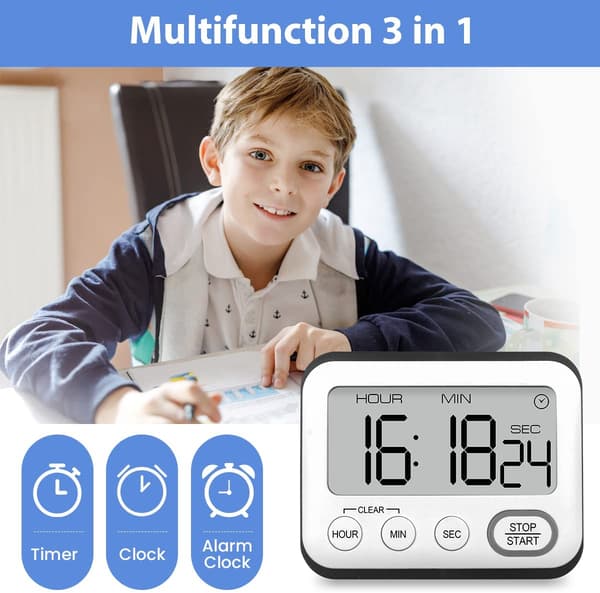 Køkken Timer, Multifunktionelt Vækkeur, Madlavningstimer med C
