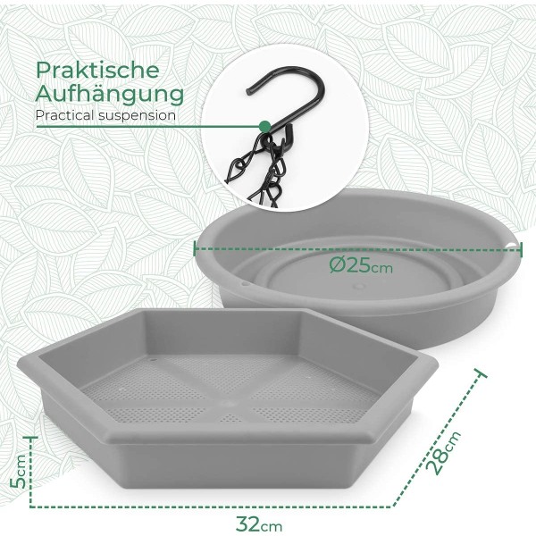 Hanging Birdbath Feeder Plus [2 Pack] - Frødispenser til Wild