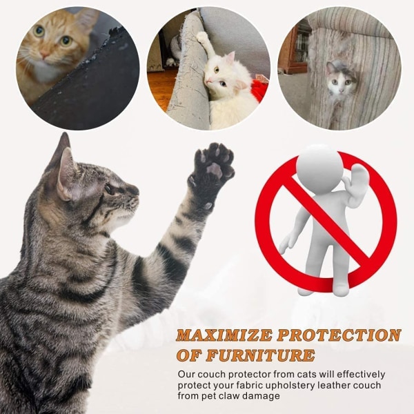 Cat Ridsebeskytter, 6 stk Anti-ridsemøbelbeskytter, C