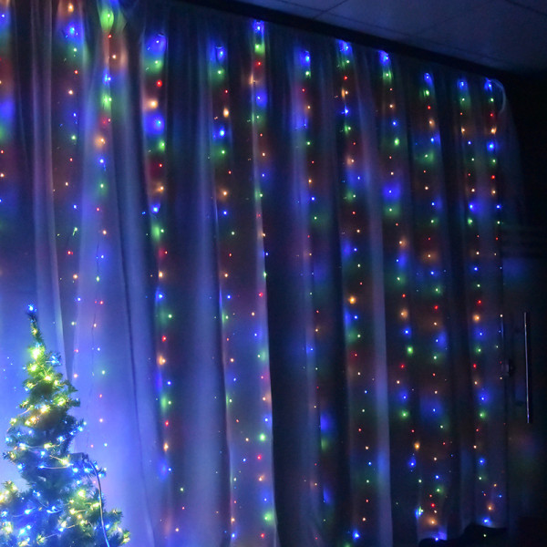 Ikkunaverhojen valot, 3m x 3m, 300LED Fairy Starry Light