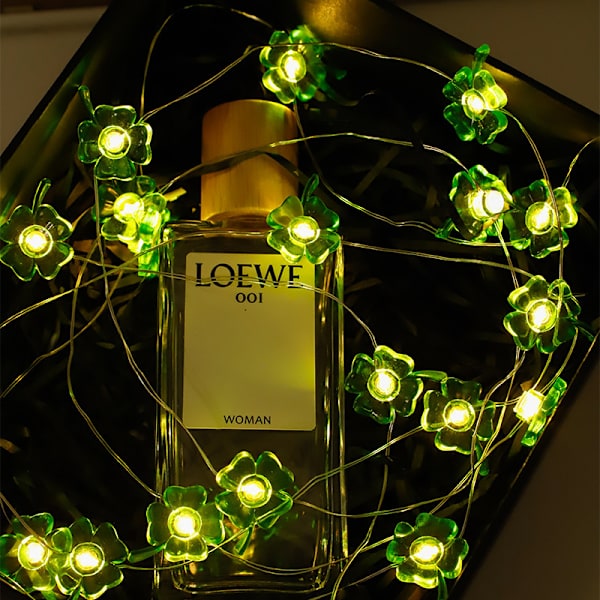 Dekorative lys Shamrocks LED-lyskæde batteridrevet w