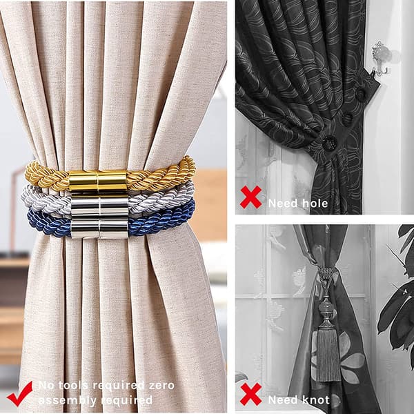 2-pack starka magnetiska gardinuppsättningar, modern enkel stil