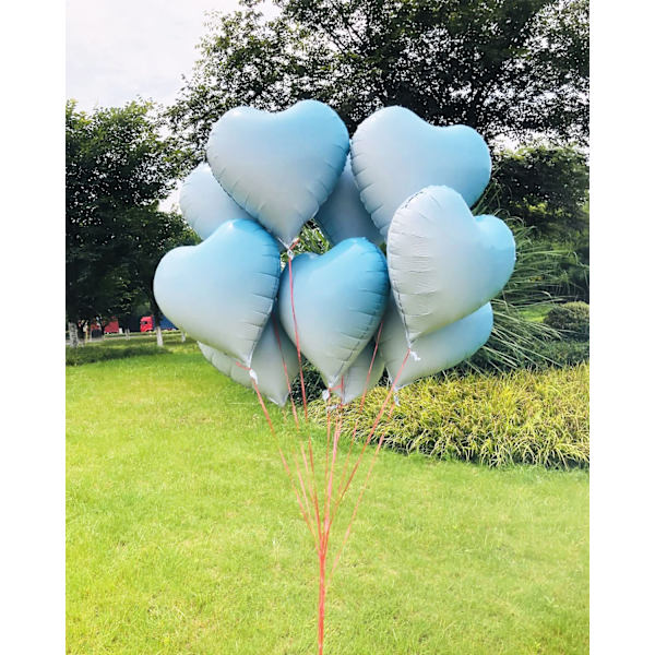25 Pakke Blå Hjerteformede Folieballonger Bursdag Valentinsdag