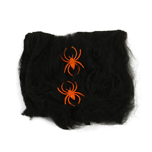6 stk. Halloween rekvisitter edderkop bomuldsstang dekoration edderkoppespind tri