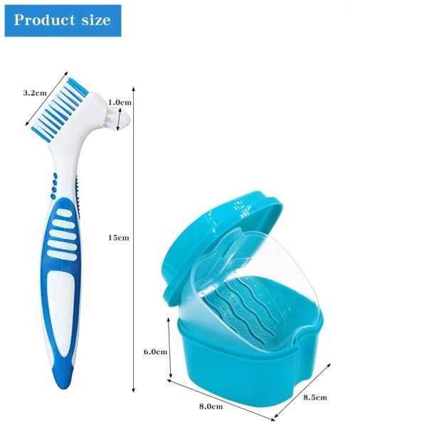 (sininen hammasharja) hammasproteesilaatikon, hammasraudat puhdistuslaatikon säilytys