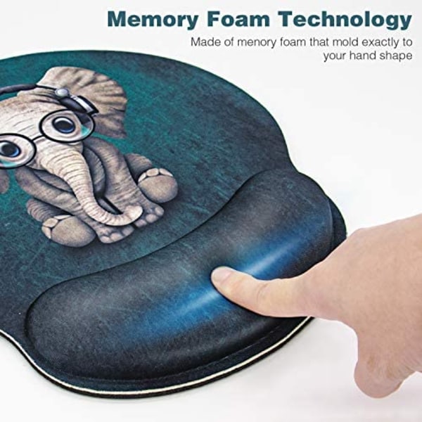 Yksiosainen (mustemaalaus) Ergonominen hiirimatto, jossa Memory Fo
