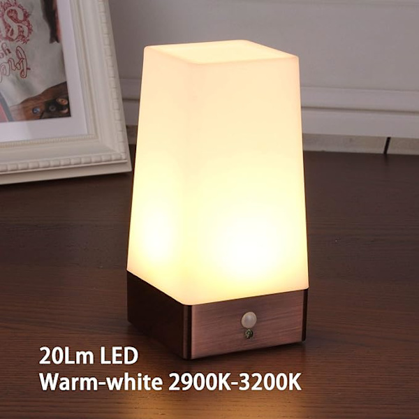 Bordlampe, retro LED nattlys, sengelampe med sensor