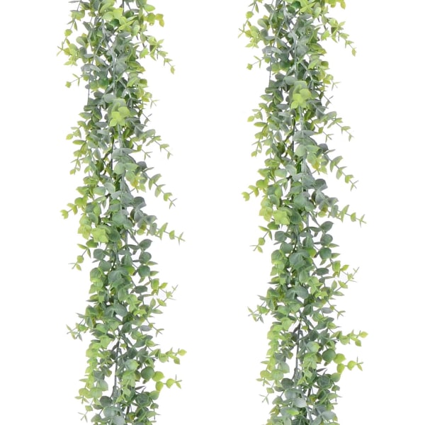 2-pack konstgjorda vinrankor, konstgjord eukalyptusgirlang, falsk eukalyptus