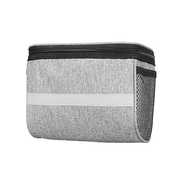 Cykelstyrväska - S - 21x13x16,5cm Grå Vattentät Cykelkorg Väska med Touch Screen Cooler Strip Cykelfrontväska med Nätväska