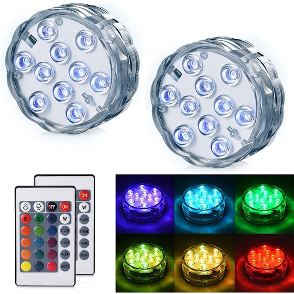 Dykning LED vandtæt multi-farvet lys RGB skift dekorativ