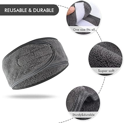 Sett med 3, Mikrofiber Hårbånd Kvinner Sminke Spa Vaskbart Hår B