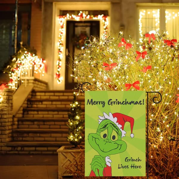 Grinch julehageflagg, hageflagg tosidig vertikal