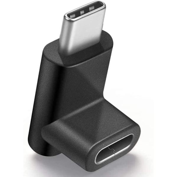 2 stk. USB-C Type C han-til-hun-adapter 90 graders vinklet op