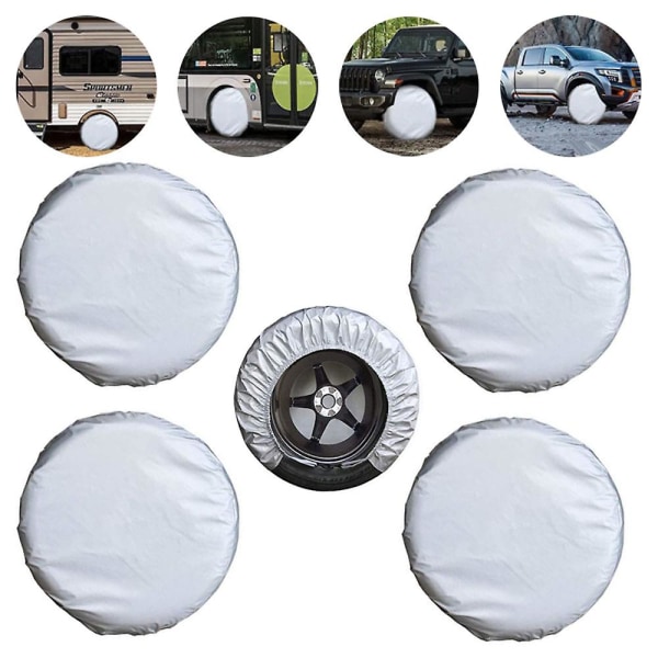 Tire Covers 4 Pieces Universal Tire Cover Sun Protection Wheel Gu