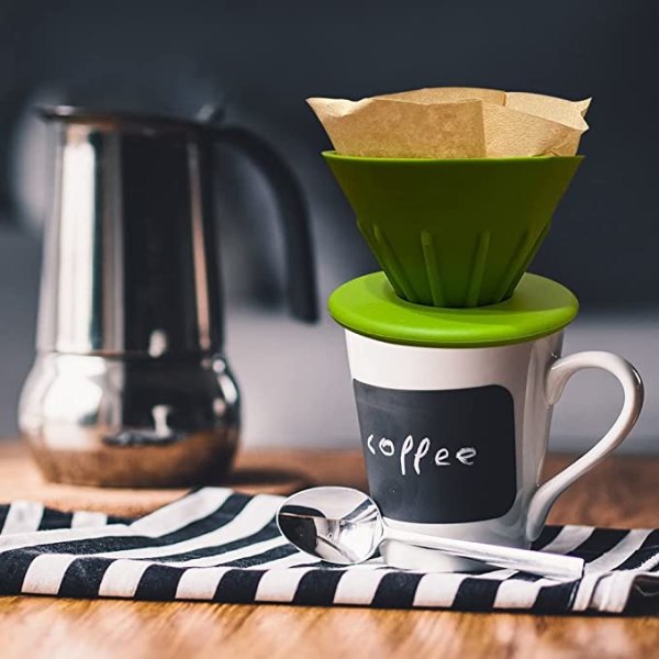 Silikon kaffefilterholder - stativ for å lage kaffe uten