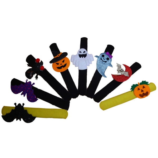 8 stykker Halloween armbånd klapp ring barneselskap su