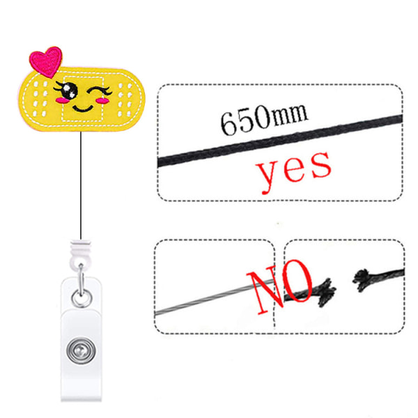 3 stk. ID-kortholder ABS Retractible Lanyard Nemt Træk Spænde ID C