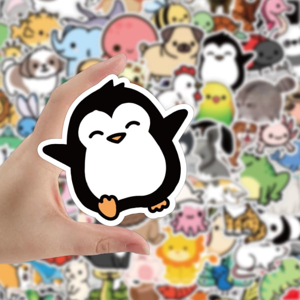 100 stk Cute Animal Stickers til Børn, Vandflaske Stickers Wat