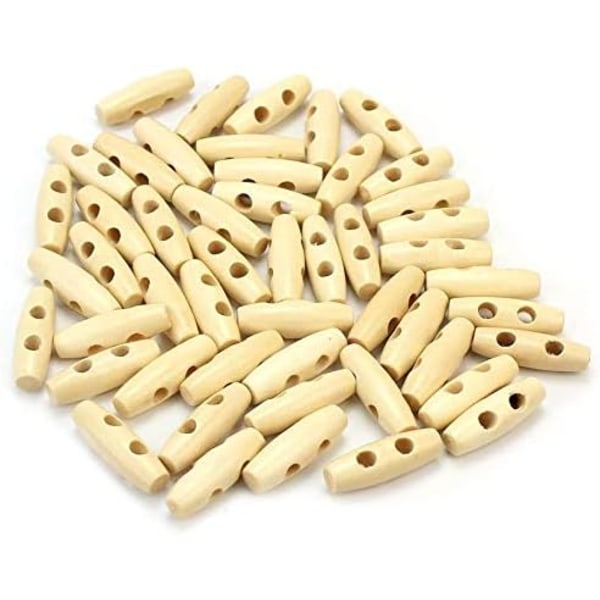 Træ Toggle Knapper Olivenformet Træ Frakke Knapper 50stk 3cm til