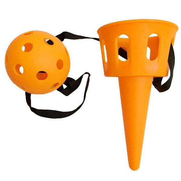 Gul 2 st Pop and Catch Ball Games med Ball Basket Launcher