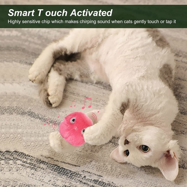 3-pack fugleformet kattelegetøjsbold med katteurt, realistisk interaktion