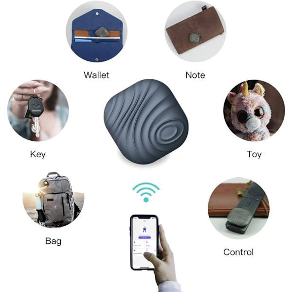Bluetooth nøkkelfinner - Svart - Smart nøkkelring med anti-tap-varsling