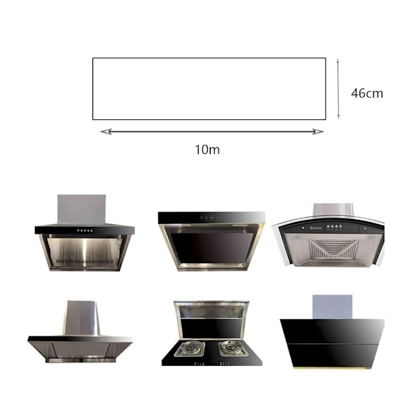 Köksspishuva fettfilter - 46cmx10cm, Vit