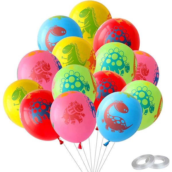 Dinosaur Ballonger, 100 Stykker Dino Dekorasjonsballonger, 30cm Din