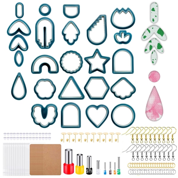 142 deler leire polymer cutter DIY håndlaget julegave smykke