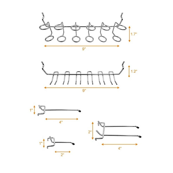 80 st Pegboard-krokar Assortment Hem Butik Förvaringskrokar Peg