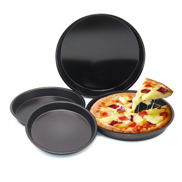 8-tommers pizzapanne på lager for baking av rustfri karbonstålpizza
