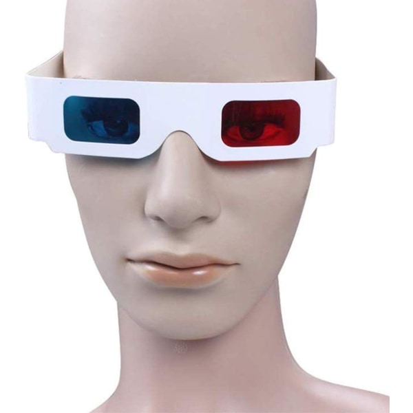 10 par røde og blå papir 3D stereobriller for filmdekorasjon