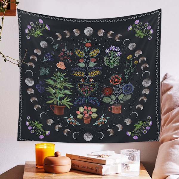 130x150cm Mandala Vægophæng Gobelin til Natur Dekorationer Sengetæppe Tæppe til Hjem Stue Soveværelse Sovesal Dekor(E)
