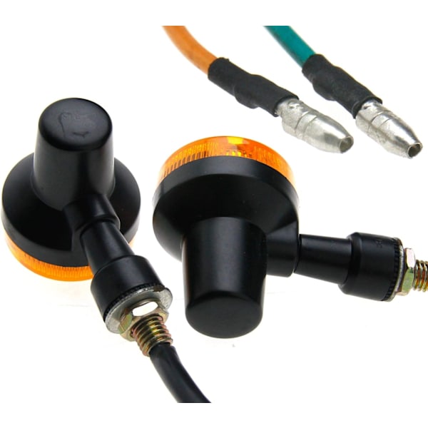 Motorcykel Blinklys Indikator Lampe 12V Universel Rund Form Amber Farve Sæt af 4stk