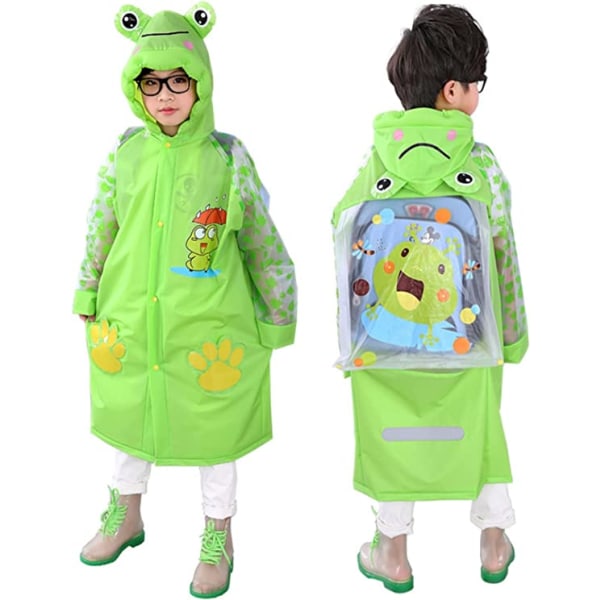 Unisex children's cute green frog raincoat (suitable for height