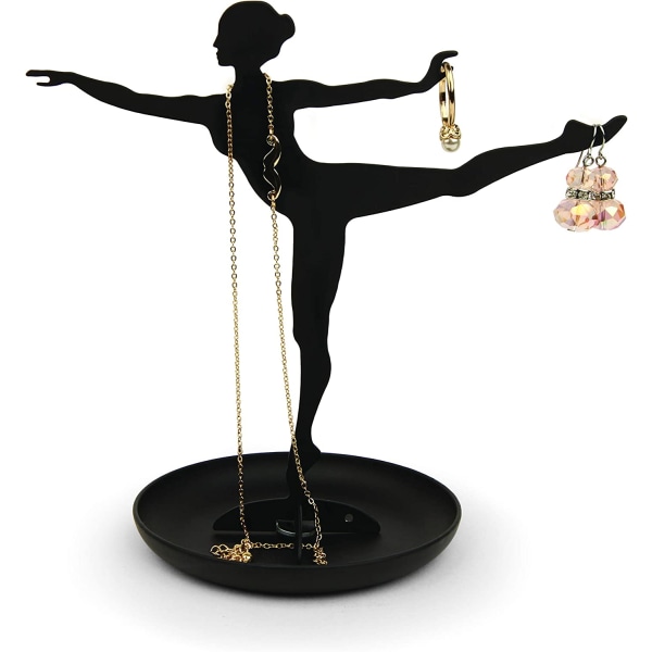 Ballerina Shape Jewelry Holder, Black Removable Creative Design