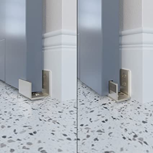 Svart, 2-pack nickel skjutdörr botten golvstyrning, U-form