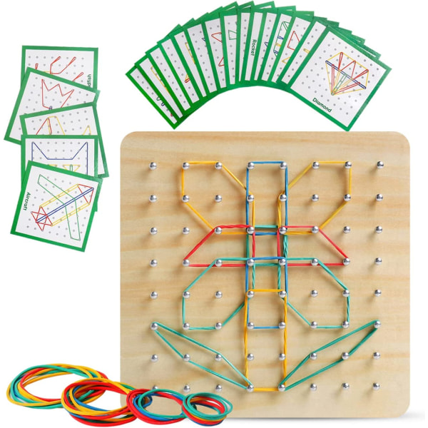 Puinen Geoboard Montessori -lelu, opetusleluja lapsille, 26ea | Fyndiq