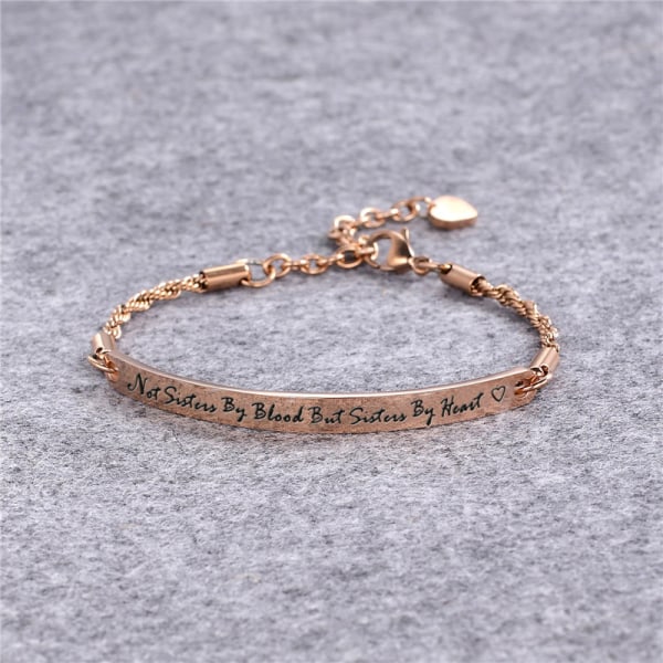 Friendship Inspirational Quote Bar Armbånd Gravert Rustfritt S