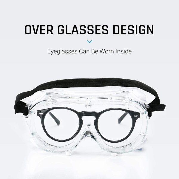 Sikkerhedsbriller Medicinske beskyttelsesbriller passer over briller Anti-dug sikker