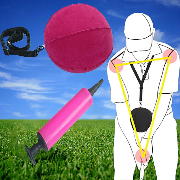 Golfboll, Golfsvingstränare Träning Boll, Hjälp Assist Boll Träning Undervisning, Justerbar Smart Arm Träning Hållning Till (Pink)