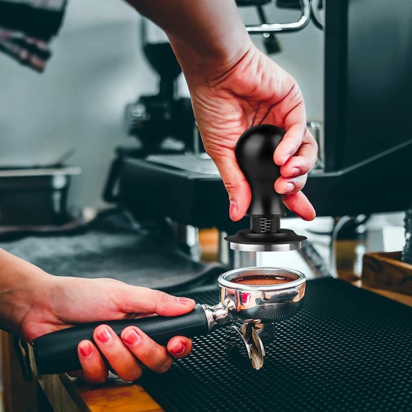 Espresso Tamper 51mm, Rustfritt Stål Kaffe Press, Fjærbelastet