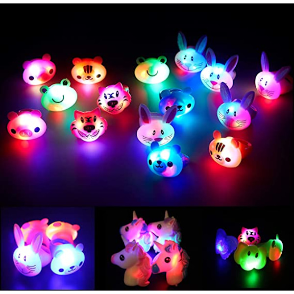 24 Pakk LED Lysende Bumpy Ringer Festgaver For Barn Premierer Bo