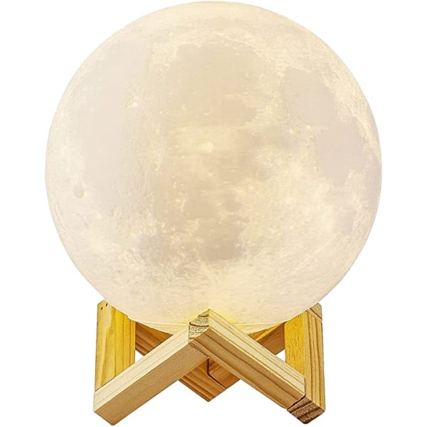 3D Moon Lamp, LIGHT LED Night Light 3 Colors Touch Lamp, 15cm Di