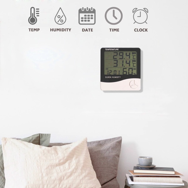 Digital Hygrometer termometer, inomhus utomhustemperatur H